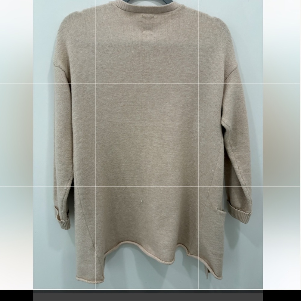 ZARA Open Front Soft Tan Colored Robe Cardigan Size Sm Oversize Two Front Pocket - Picture 3 of 7